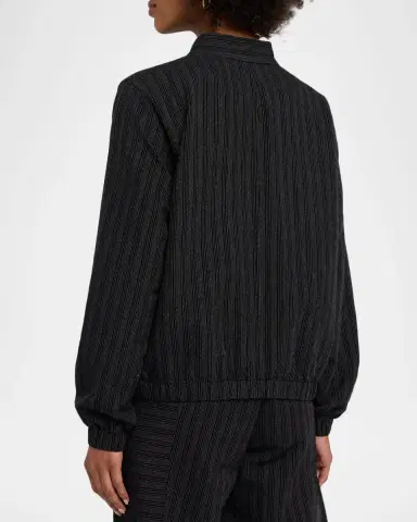 Eileen Fisher Striped Button-Front Jacket | Thumbnail 3 Eileen Fisher Striped Button-Front Jacket | Thumbnail 3