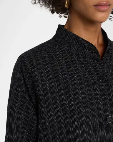 Eileen Fisher Striped Button-Front Jacket | Thumbnail 5 Eileen Fisher Striped Button-Front Jacket | Thumbnail 5