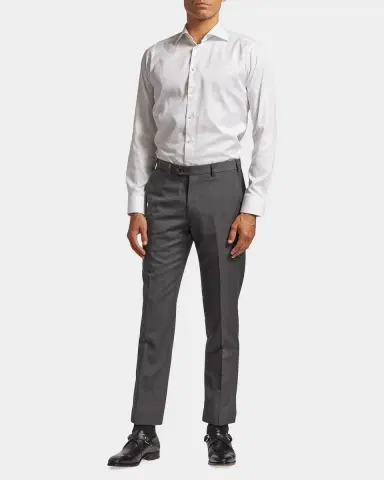 Emporio Armani Basic Flat-Front Wool Trousers | Thumbnail 2 Emporio Armani Basic Flat-Front Wool Trousers | Thumbnail 2