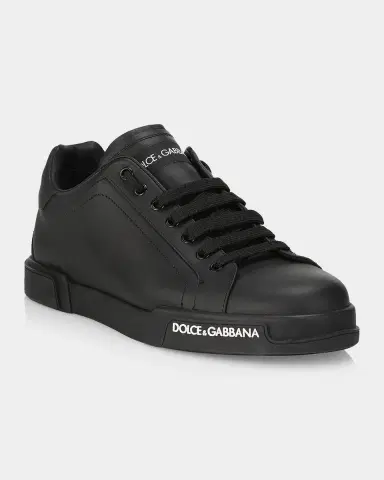 Dolce & Gabbana Men 's Portofino Leather Low-Top Sneakers | Thumbnail 2 Dolce & Gabbana Men 's Portofino Leather Low-Top Sneakers | Thumbnail 2