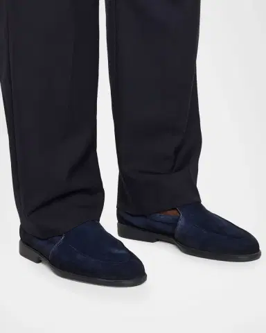 Santoni Men's Malibu Suede Slip-On Sport Loafers | Thumbnail 2 Santoni Men's Malibu Suede Slip-On Sport Loafers | Thumbnail 2