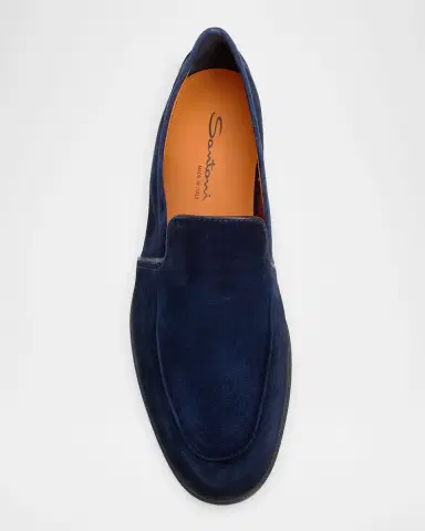 Santoni Men's Malibu Suede Slip-On Sport Loafers | Thumbnail 6 Santoni Men's Malibu Suede Slip-On Sport Loafers | Thumbnail 6