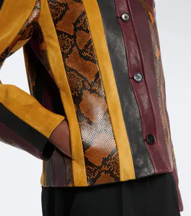 Proenza Schouler Sirine snake-effect striped leather jacket | Thumbnail 2 Proenza Schouler Sirine snake-effect striped leather jacket | Thumbnail 2