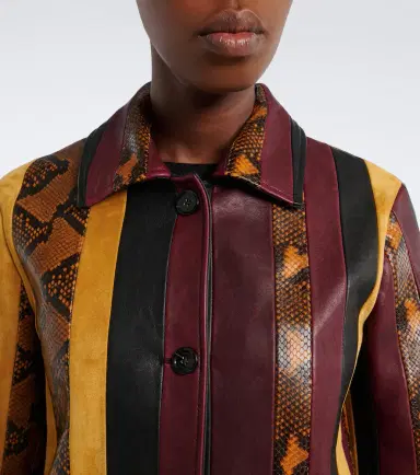 Proenza Schouler Sirine snake-effect striped leather jacket | Thumbnail 3 Proenza Schouler Sirine snake-effect striped leather jacket | Thumbnail 3
