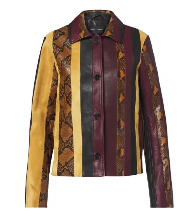 Proenza Schouler Sirine snake-effect striped leather jacket | Thumbnail 1 Proenza Schouler Sirine snake-effect striped leather jacket | Thumbnail 1