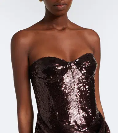 The New Arrivals Ilkyaz Ozel Sequined draped corset dress | Thumbnail 2 The New Arrivals Ilkyaz Ozel Sequined draped corset dress | Thumbnail 2
