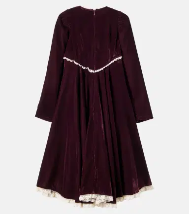 Petite Amalie Lace-trimmed velvet dress | Thumbnail 2 Petite Amalie Lace-trimmed velvet dress | Thumbnail 2