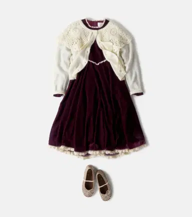 Petite Amalie Lace-trimmed velvet dress | Thumbnail 3 Petite Amalie Lace-trimmed velvet dress | Thumbnail 3