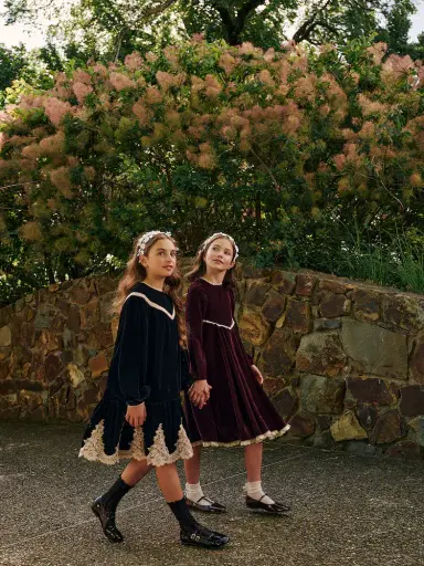 Petite Amalie Lace-trimmed velvet dress | Thumbnail 5 Petite Amalie Lace-trimmed velvet dress | Thumbnail 5