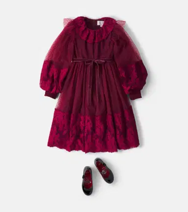 Petite Amalie Lace-trimmed point d'esprit dress | Thumbnail 2 Petite Amalie Lace-trimmed point d'esprit dress | Thumbnail 2