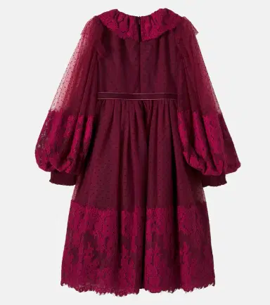 Petite Amalie Lace-trimmed point d'esprit dress | Thumbnail 3 Petite Amalie Lace-trimmed point d'esprit dress | Thumbnail 3