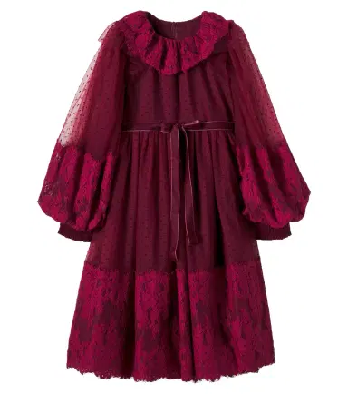 Petite Amalie Lace-trimmed point d'esprit dress | Thumbnail 1 Petite Amalie Lace-trimmed point d'esprit dress | Thumbnail 1