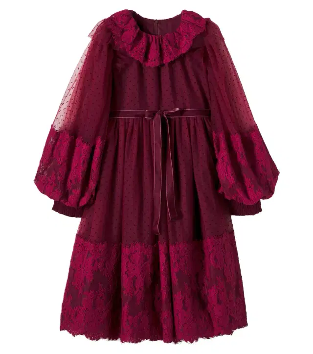 Lace-trimmed point d'esprit dress Lace-trimmed point d'esprit dress