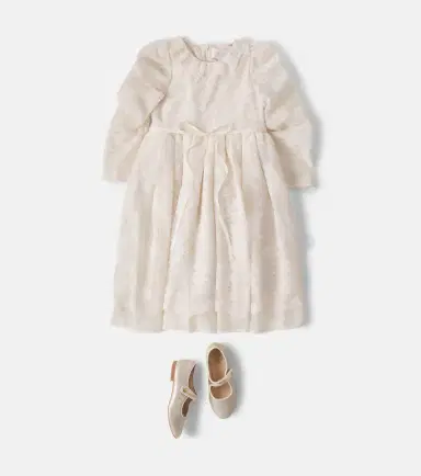 Petite Amalie Bow-detail lace and organza dress | Thumbnail 3 Petite Amalie Bow-detail lace and organza dress | Thumbnail 3