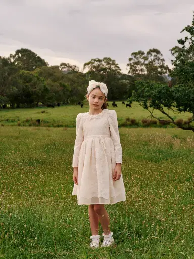 Petite Amalie Bow-detail lace and organza dress | Thumbnail 5 Petite Amalie Bow-detail lace and organza dress | Thumbnail 5