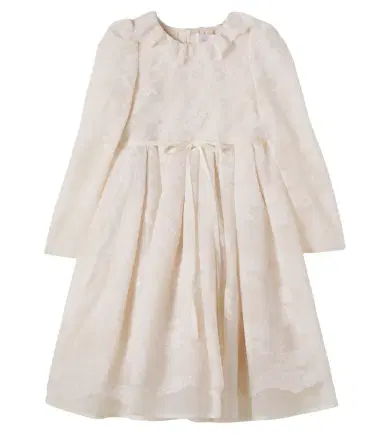 Petite Amalie Bow-detail lace and organza dress | Thumbnail 1 Petite Amalie Bow-detail lace and organza dress | Thumbnail 1