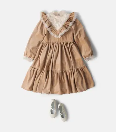 Petite Amalie Lace-trimmed velvet dress | Thumbnail 2 Petite Amalie Lace-trimmed velvet dress | Thumbnail 2