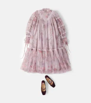 Petite Amalie Lace-trimmed floral tulle dress | Thumbnail 2 Petite Amalie Lace-trimmed floral tulle dress | Thumbnail 2