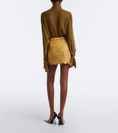 Saint Laurent Floral lace miniskirt | Thumbnail 3 Saint Laurent Floral lace miniskirt | Thumbnail 3