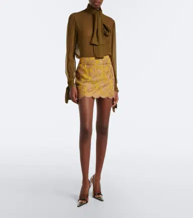 Saint Laurent Floral lace miniskirt | Thumbnail 5 Saint Laurent Floral lace miniskirt | Thumbnail 5
