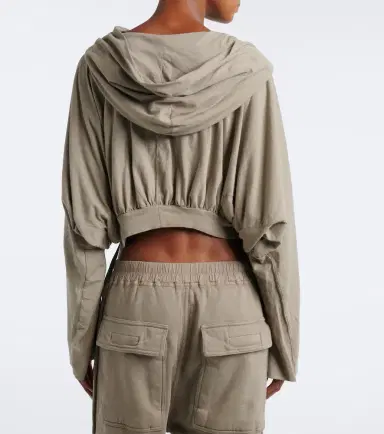 Rick Owens DRKSHDW cropped cotton jersey hoodie | Thumbnail 5 Rick Owens DRKSHDW cropped cotton jersey hoodie | Thumbnail 5