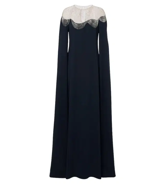Embellished silk-blend georgette gown Embellished silk-blend georgette gown