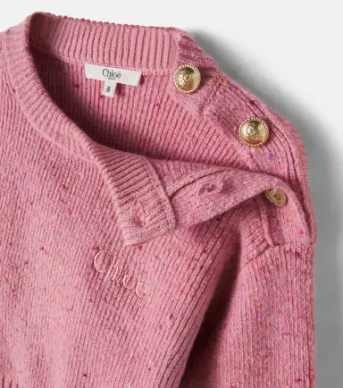 CHLOÉ KIDS Chloé Kids Embellished wool-blend sweater | Thumbnail 3 CHLOÉ KIDS Chloé Kids Embellished wool-blend sweater | Thumbnail 3