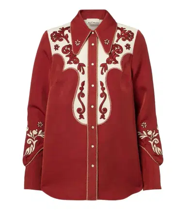 Alemais Alémais Duke embroidered wool-blend shirt | Thumbnail 1 Alemais Alémais Duke embroidered wool-blend shirt | Thumbnail 1