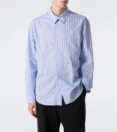Simone Rocha Embellished striped cotton poplin shirt | Thumbnail 5 Simone Rocha Embellished striped cotton poplin shirt | Thumbnail 5