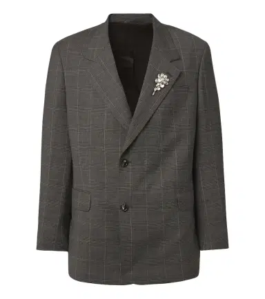 Simone Rocha Checked embellished wool blazer | Thumbnail 1 Simone Rocha Checked embellished wool blazer | Thumbnail 1