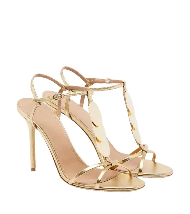 Kali embellished metallic leather sandals Kali embellished metallic leather sandals