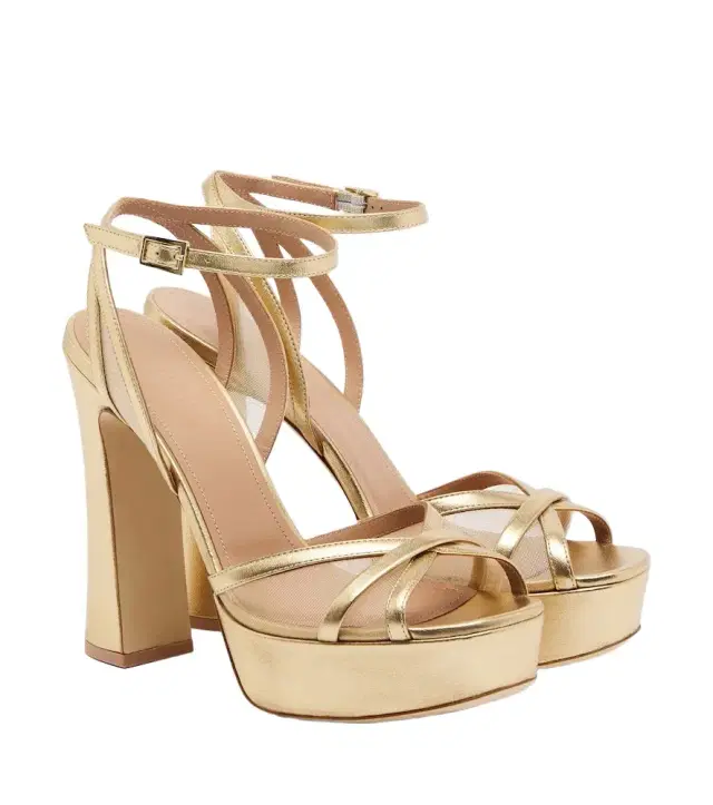 Sylvie leather and mesh platform sandals Sylvie leather and mesh platform sandals