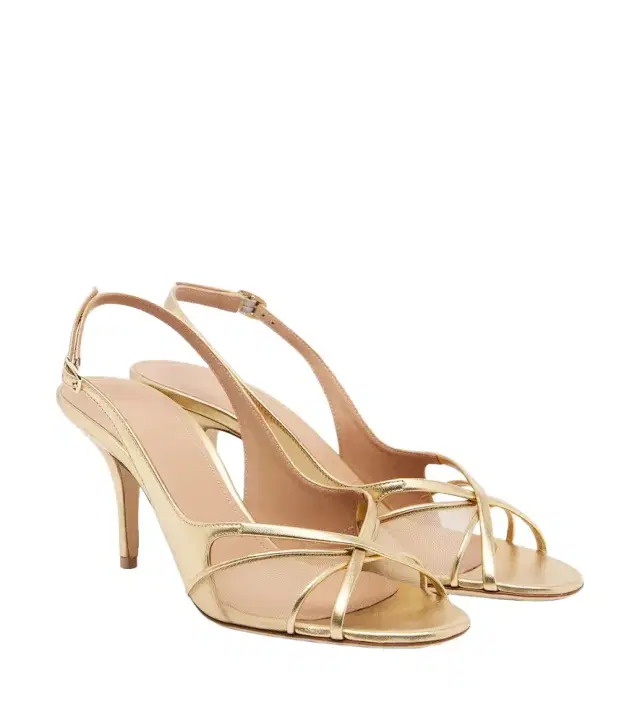 Petra leather and mesh slingback sandals Petra leather and mesh slingback sandals