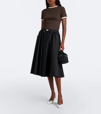 Prada Ribbed-knit cotton T-shirt | Thumbnail 4 Prada Ribbed-knit cotton T-shirt | Thumbnail 4
