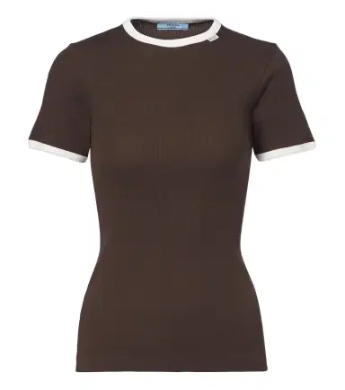 Prada Ribbed-knit cotton T-shirt | Thumbnail 1 Prada Ribbed-knit cotton T-shirt | Thumbnail 1