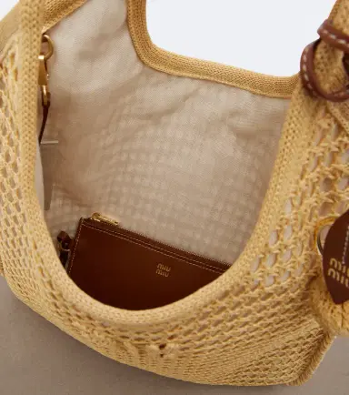 Miu Miu Ivy crochet raffia tote bag | Thumbnail 4 Miu Miu Ivy crochet raffia tote bag | Thumbnail 4