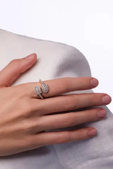 U LOS ANGELES Diamond Baguette U Duo Maxi Ring - Yellow Gold | Thumbnail 2 U LOS ANGELES Diamond Baguette U Duo Maxi Ring - Yellow Gold | Thumbnail 2