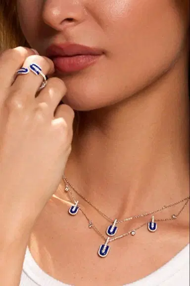 U LOS ANGELES Diamond Lapis U Solo Midi Necklace | Thumbnail 2 U LOS ANGELES Diamond Lapis U Solo Midi Necklace | Thumbnail 2