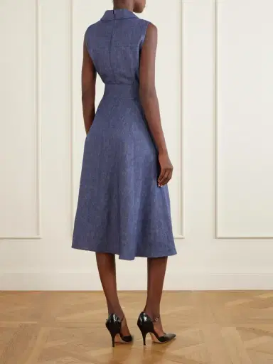 Carolina Herrera Belted Linen, Wool, Cashmere And Silk-blend Midi Dress | Thumbnail 3 Carolina Herrera Belted Linen, Wool, Cashmere And Silk-blend Midi Dress | Thumbnail 3