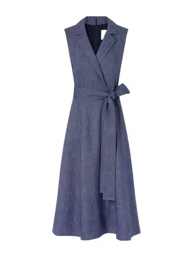 Carolina Herrera Belted Linen, Wool, Cashmere And Silk-blend Midi Dress | Thumbnail 1 Carolina Herrera Belted Linen, Wool, Cashmere And Silk-blend Midi Dress | Thumbnail 1