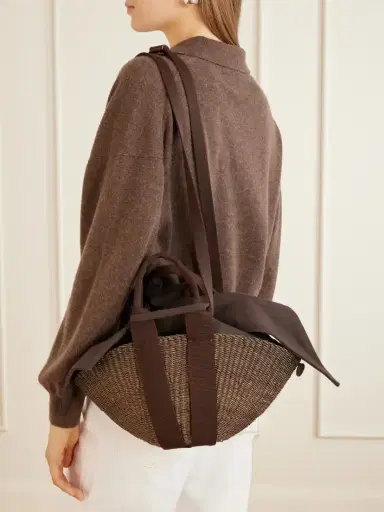 MUUÑ Sophie Cotton-trimmed Raffia Mini Tote | Thumbnail 2 MUUÑ Sophie Cotton-trimmed Raffia Mini Tote | Thumbnail 2