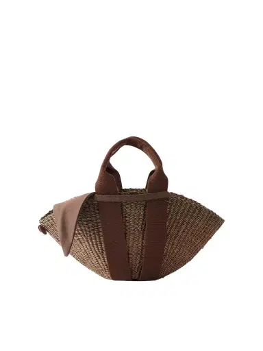 MUUÑ Sophie Cotton-trimmed Raffia Mini Tote | Thumbnail 1 MUUÑ Sophie Cotton-trimmed Raffia Mini Tote | Thumbnail 1