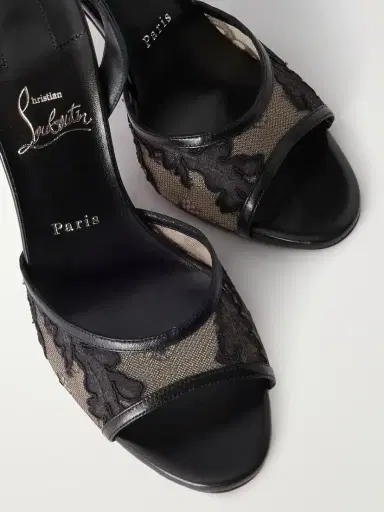 Christian Louboutin Miss Z 100 Lace And Leather Slingback Sandals | Thumbnail 5 Christian Louboutin Miss Z 100 Lace And Leather Slingback Sandals | Thumbnail 5