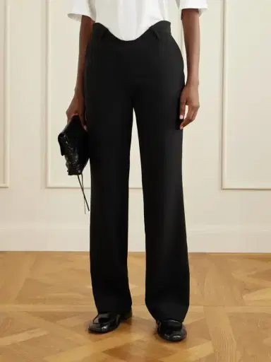 Jean Paul Gaultier Wavy Crepe Mid-rise Wide-leg Pants | Thumbnail 3 Jean Paul Gaultier Wavy Crepe Mid-rise Wide-leg Pants | Thumbnail 3