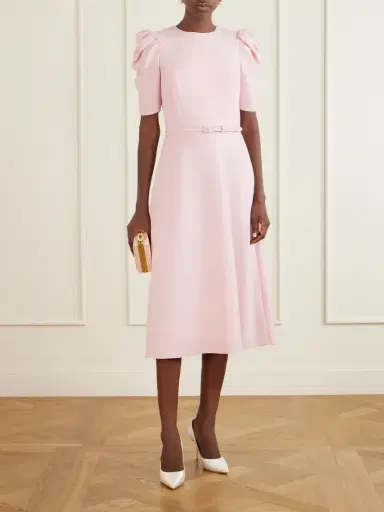 Carolina Herrera Belted Crepe Midi Dress | Thumbnail 2 Carolina Herrera Belted Crepe Midi Dress | Thumbnail 2