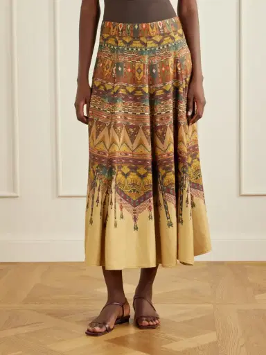 Emporio Sirenuse Kendal Desert Printed Woven Silk-blend Maxi Skirt | Thumbnail 3 Emporio Sirenuse Kendal Desert Printed Woven Silk-blend Maxi Skirt | Thumbnail 3