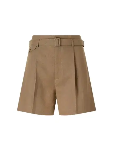 Ralph Lauren Collection Denise Belted Pleated Linen Shorts | Thumbnail 1 Ralph Lauren Collection Denise Belted Pleated Linen Shorts | Thumbnail 1