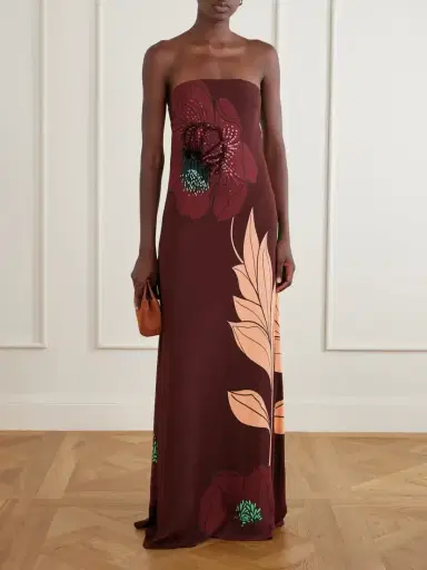 Johanna Ortiz Petals Embellished Printed Crepe Maxi Dress | Thumbnail 2 Johanna Ortiz Petals Embellished Printed Crepe Maxi Dress | Thumbnail 2