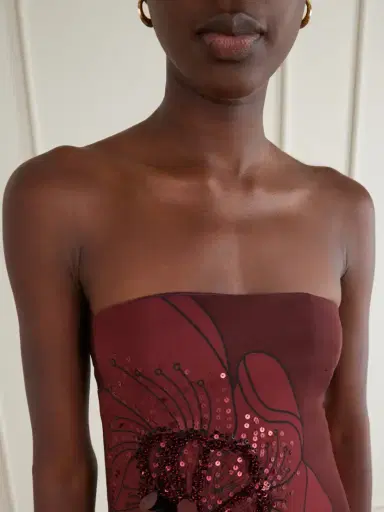 Johanna Ortiz Petals Embellished Printed Crepe Maxi Dress | Thumbnail 4 Johanna Ortiz Petals Embellished Printed Crepe Maxi Dress | Thumbnail 4