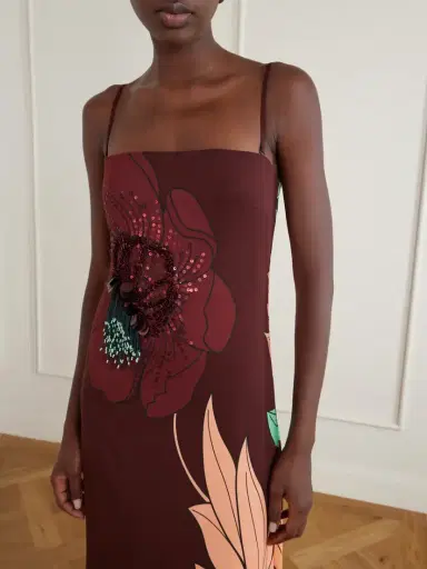 Johanna Ortiz Petals Embellished Printed Crepe Maxi Dress | Thumbnail 5 Johanna Ortiz Petals Embellished Printed Crepe Maxi Dress | Thumbnail 5